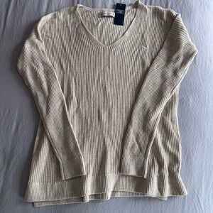 Abercrombie & Fitch Cream V-Neck Sweater